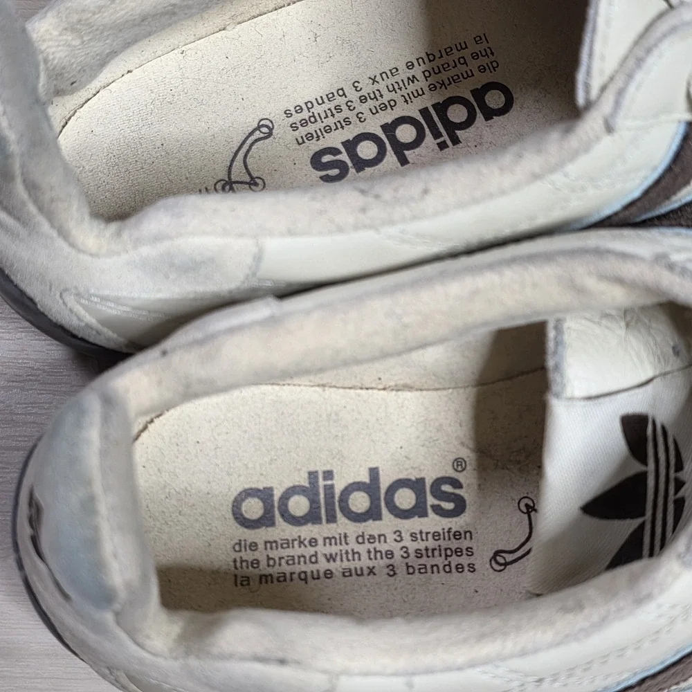 Adidas Tuscany Goodyear Racing Driving‎ Shoes White Blue Brown Stripe Size 6